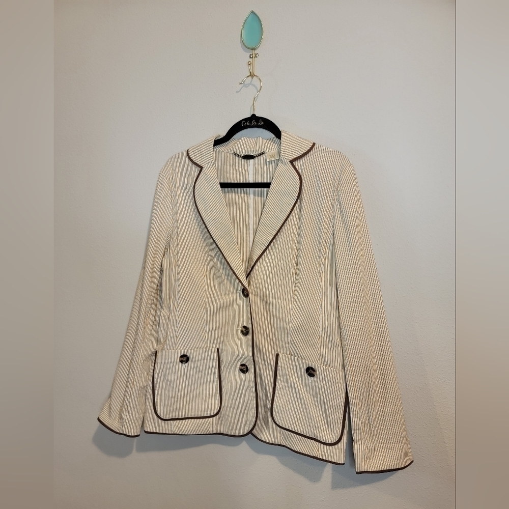 Tommy Bahama Women's Striped Blazer Size 8